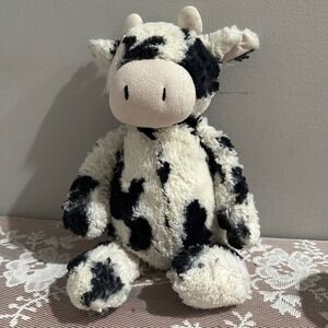 Jellycat Bashful Cow‎ Plush Stuffed Animal Black White Spotted Medium